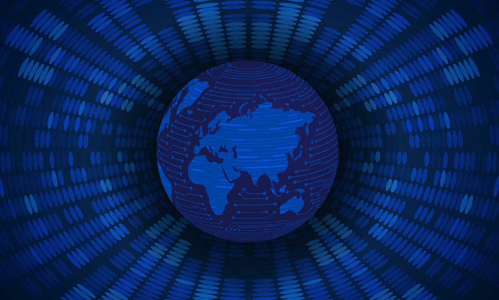 Modern Holographic Globe on Technology Background vector