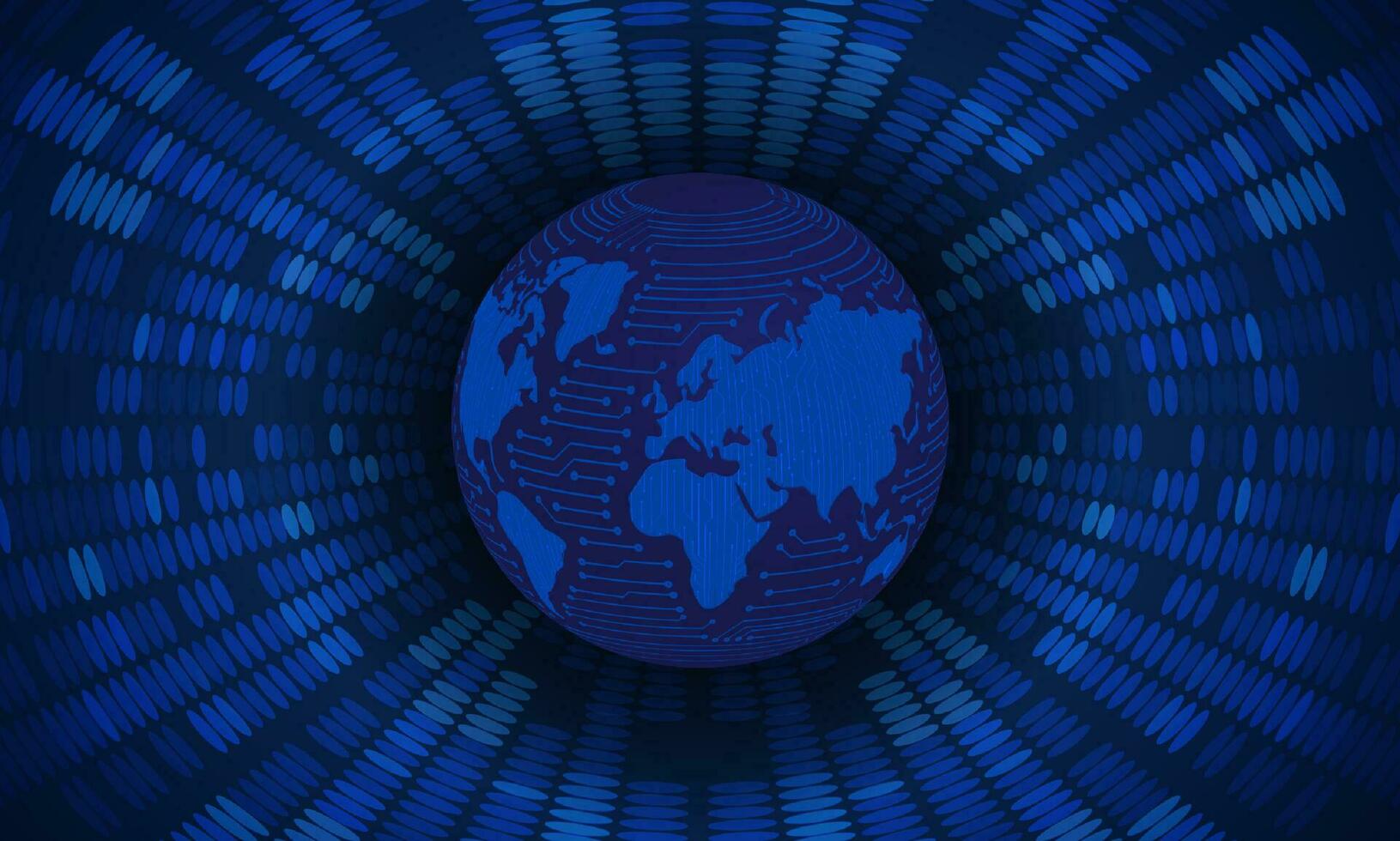 Modern Holographic Globe on Technology Background vector