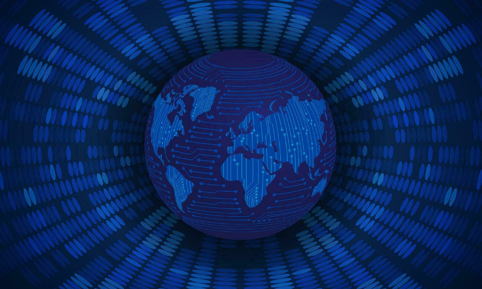 Modern Holographic Globe on Technology Background vector