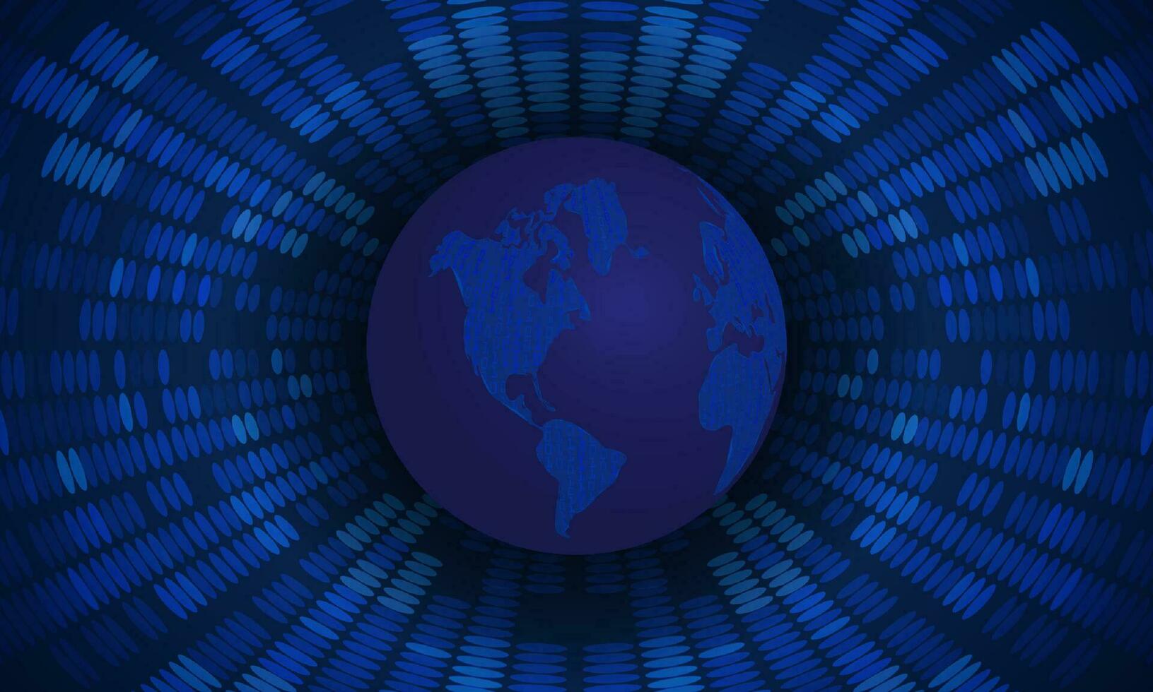 Modern Cybersecurity Technology Background with Blue Globe vector