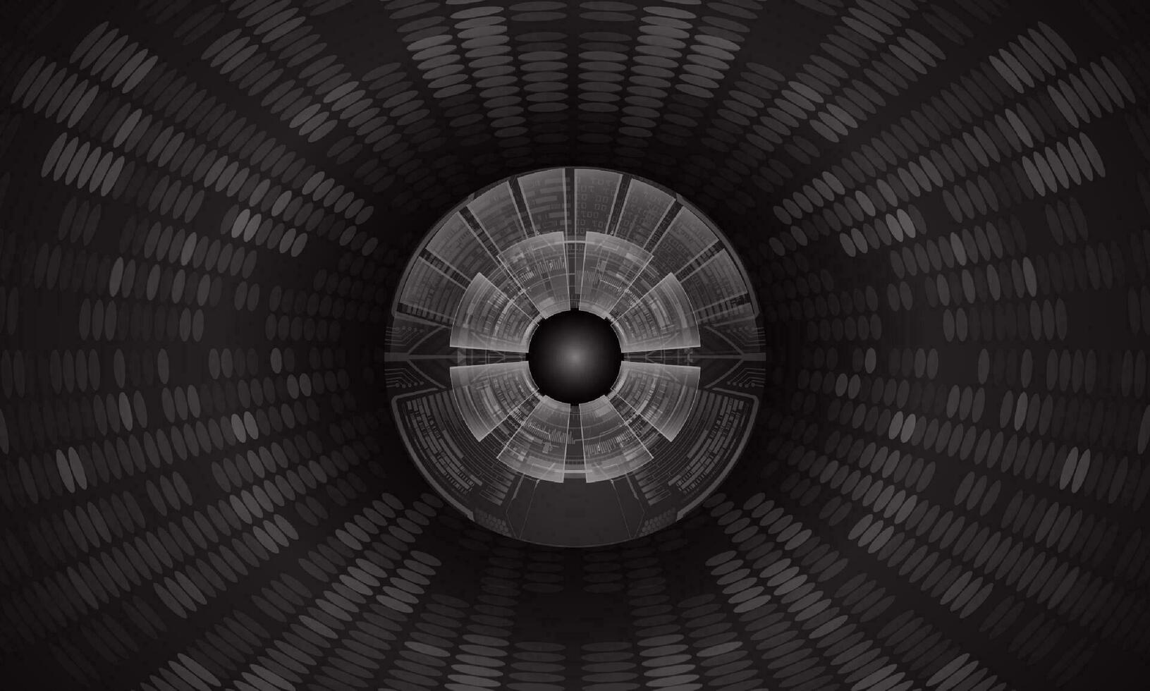 Modern Holographic Eye on Technology Background vector