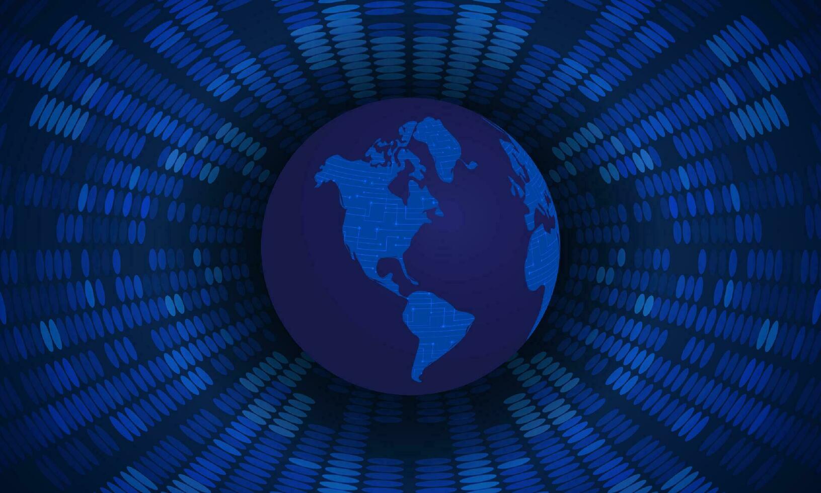 Modern Cybersecurity Technology Background with Blue Globe vector