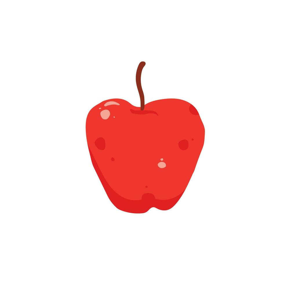 Ilustración de vector de dibujos animados de fruta de manzana