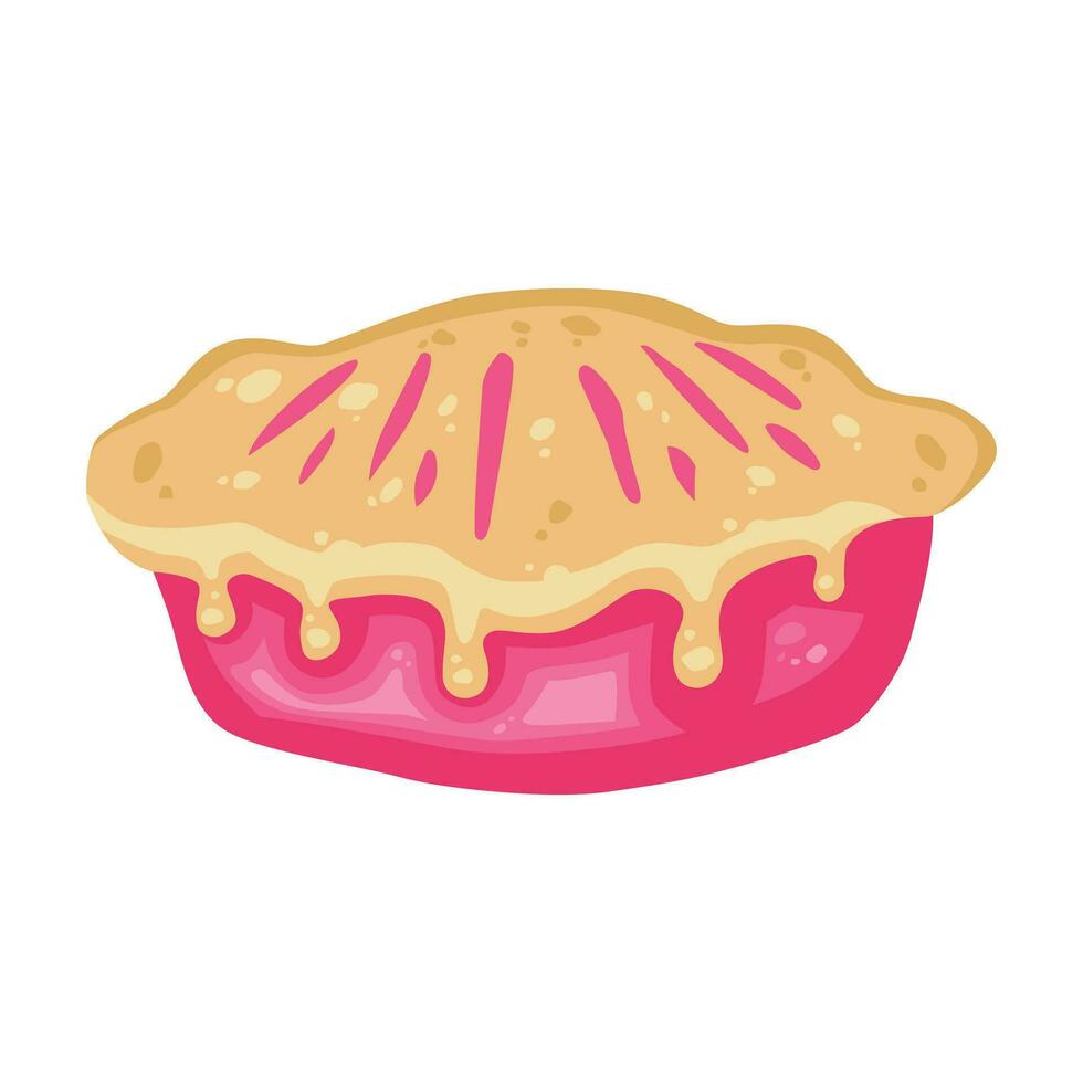 Pie cake food cartoon vector illustration