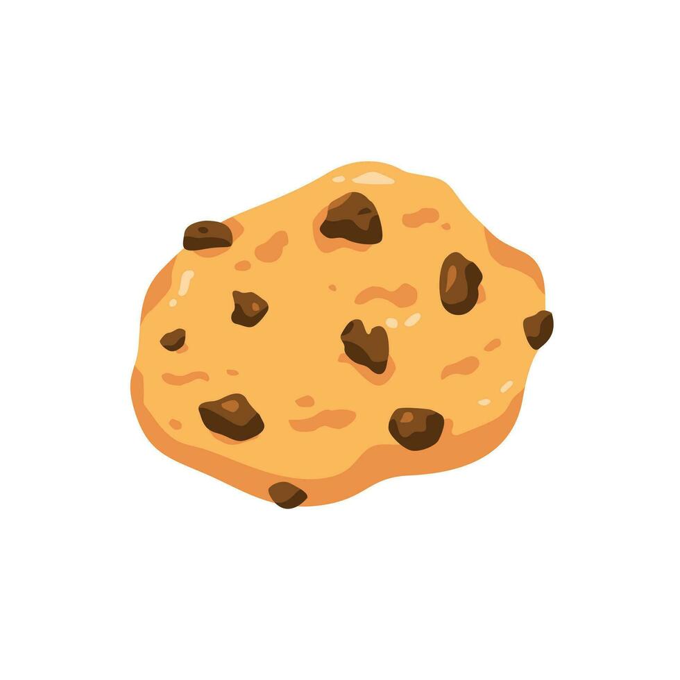 Cookie with chocolate chips cartoon vector illustration