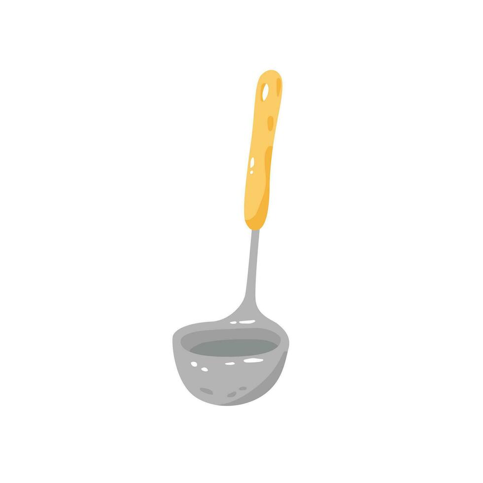 Ladle soup kitchen utensils cartoon vector illustration