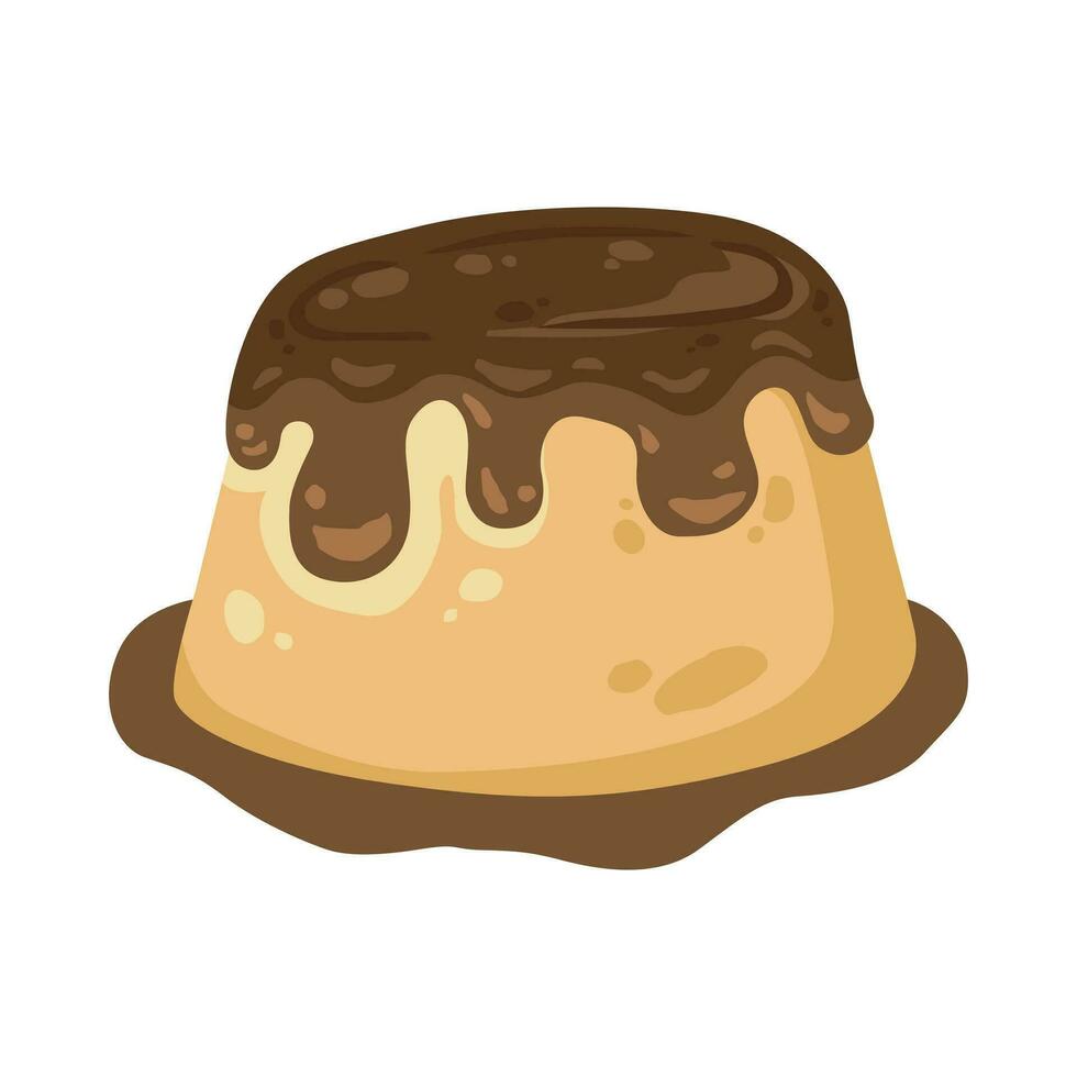 chocolate pudín comida dibujos animados vector ilustración