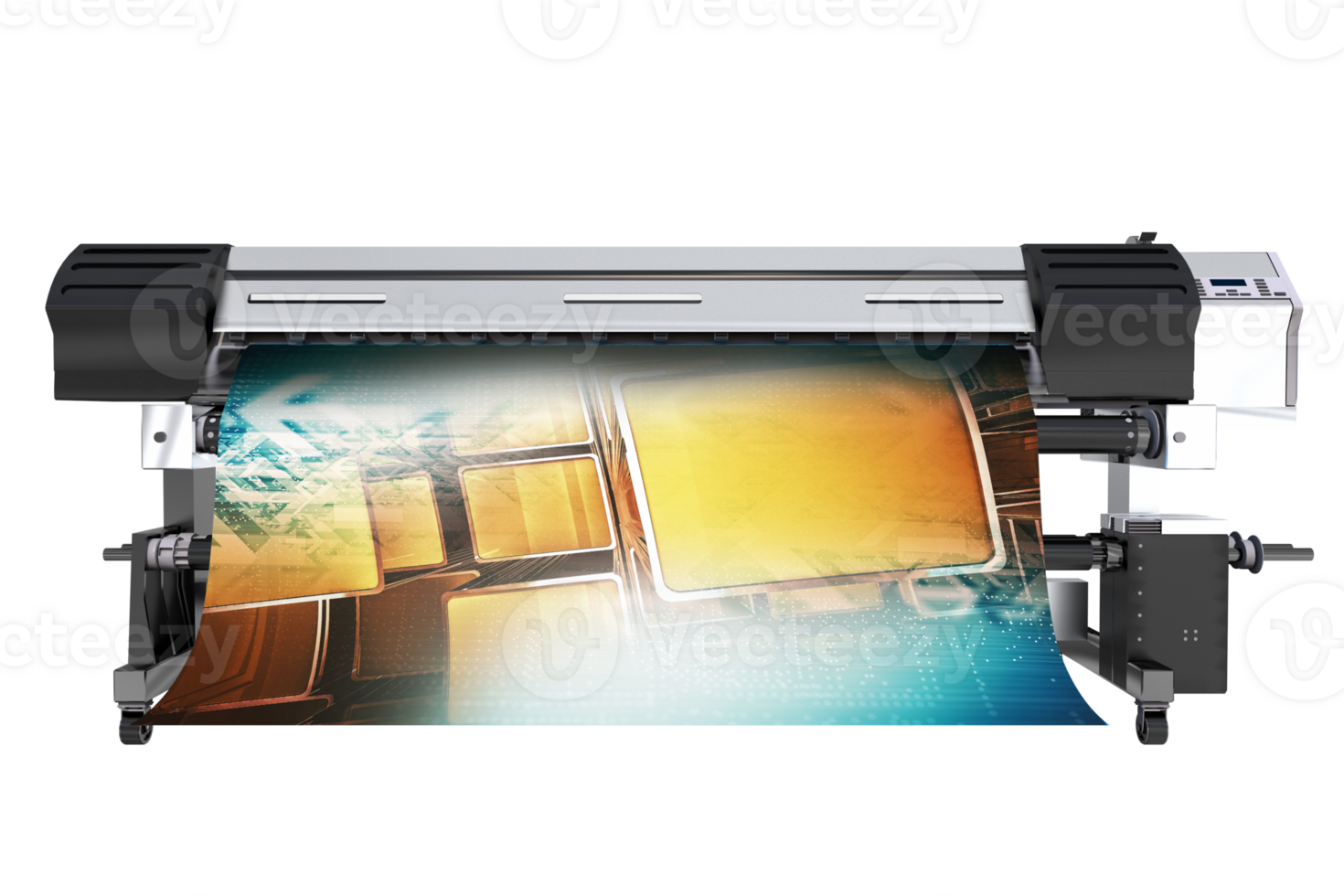 Modern Wide Format Printer PNG Isolated Render