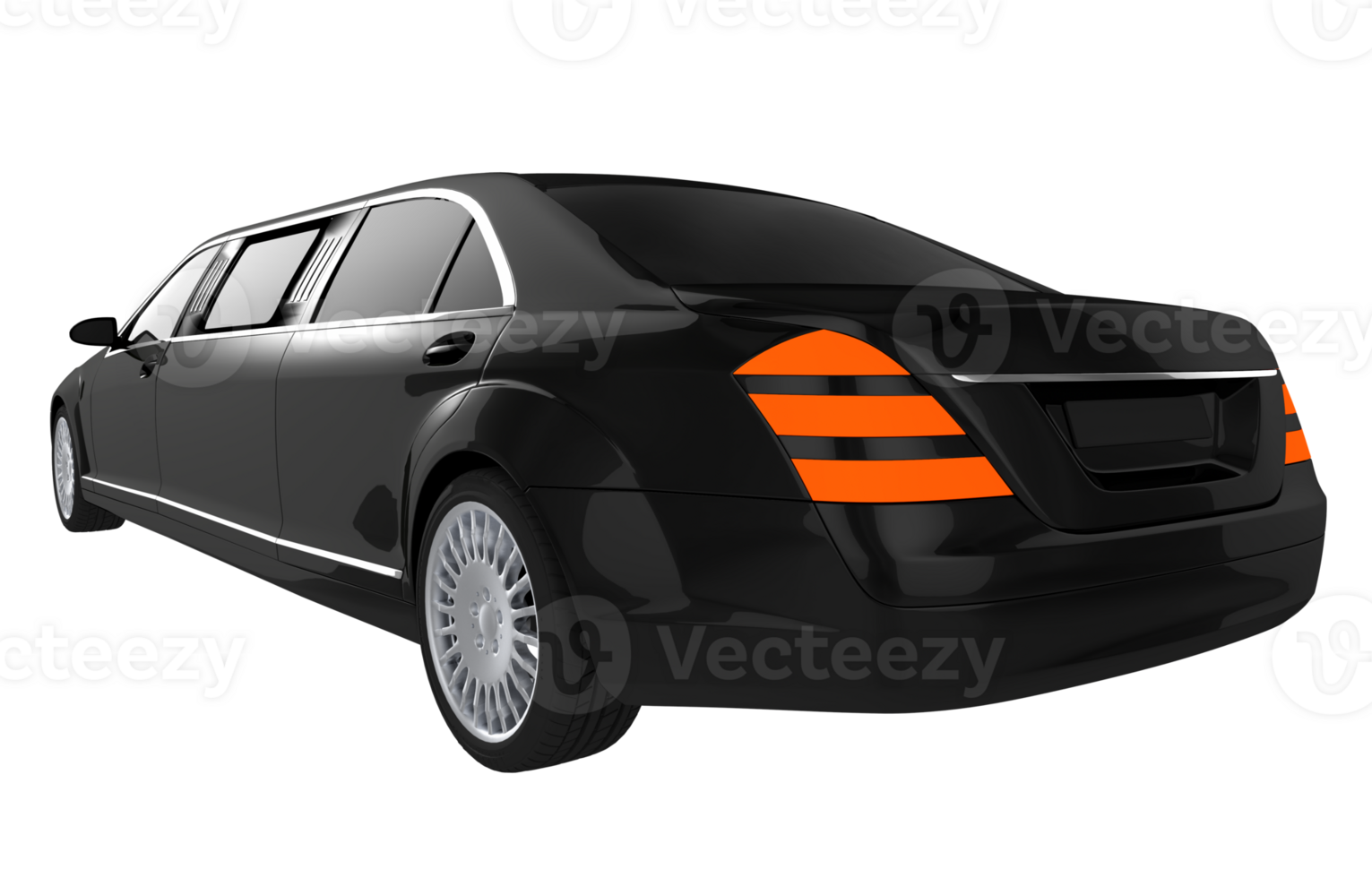 Black Limo Rear View PNG