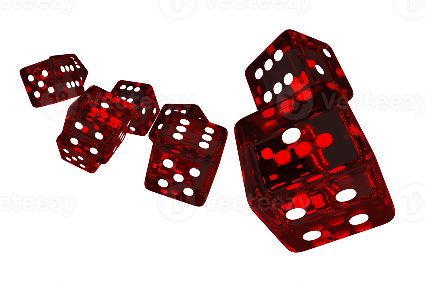 rosso vetroso casinò dadi 3d png Immagine