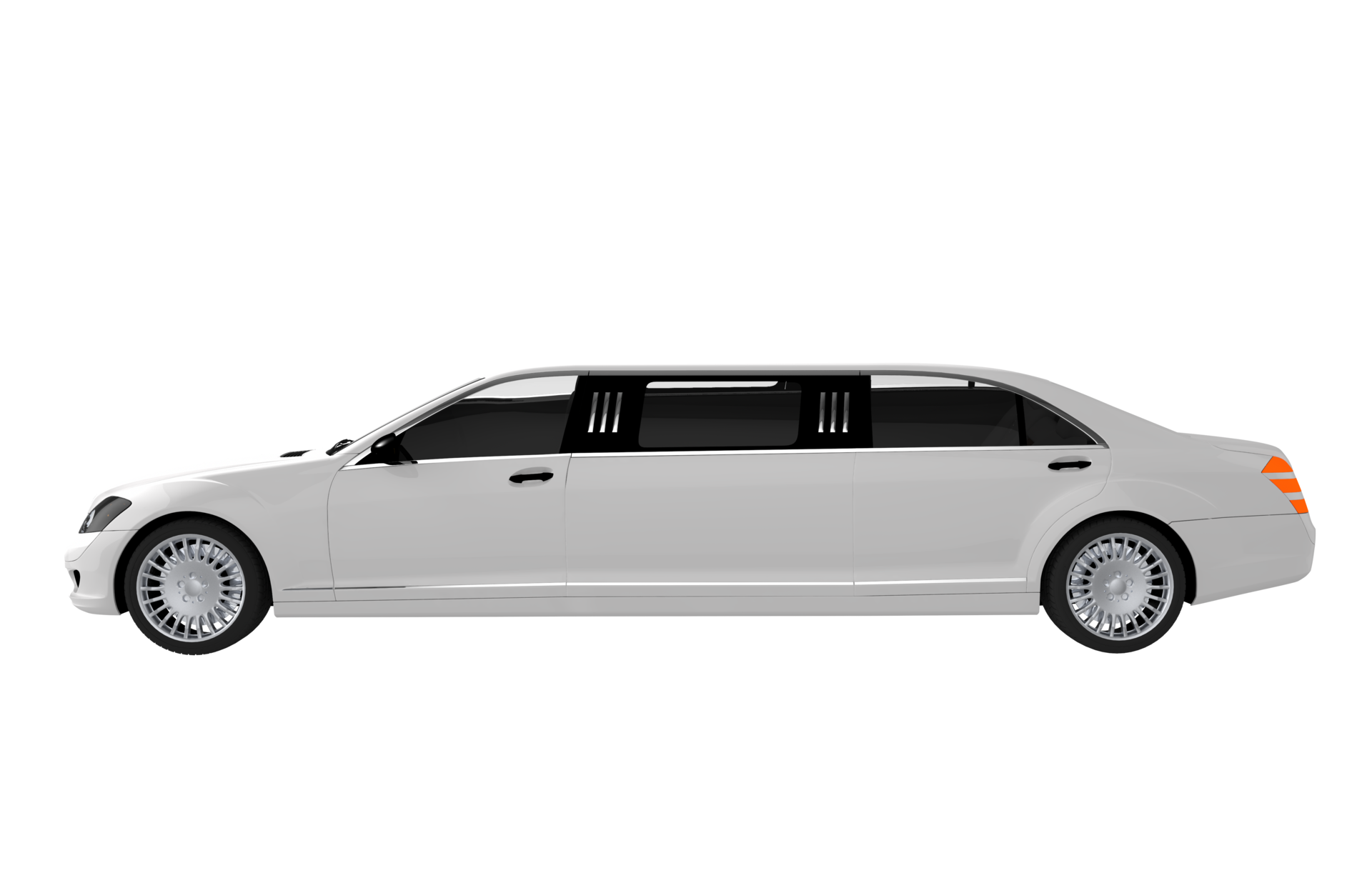 White Limo Side View 25276076 PNG