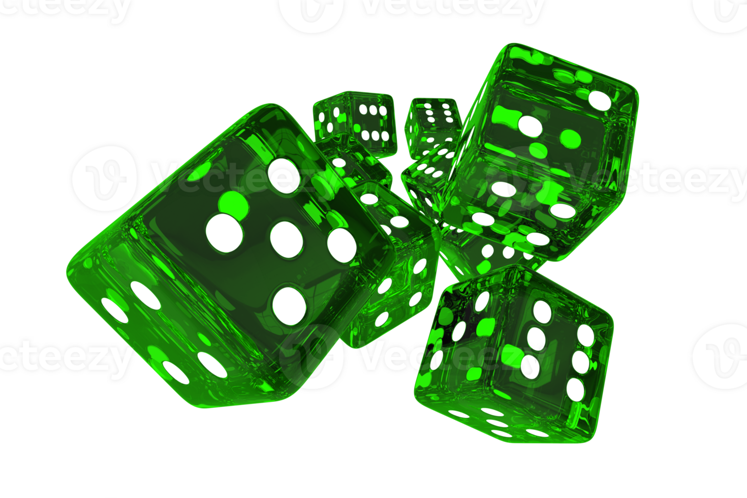 Lucky Green Glassy Casino Dices png