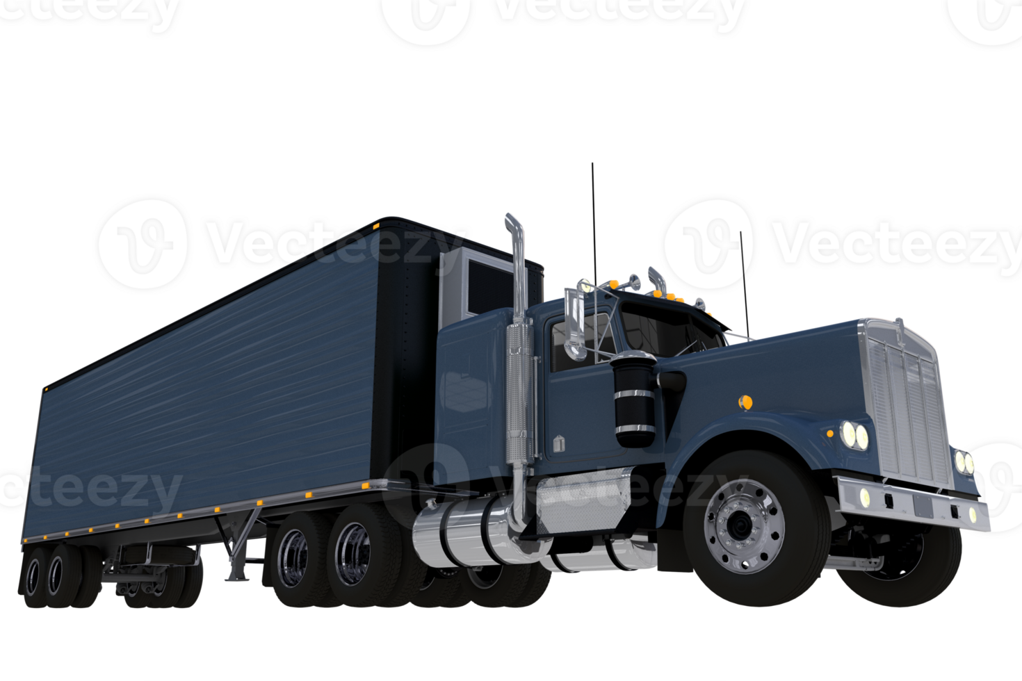 Blue Truck with Trailer png