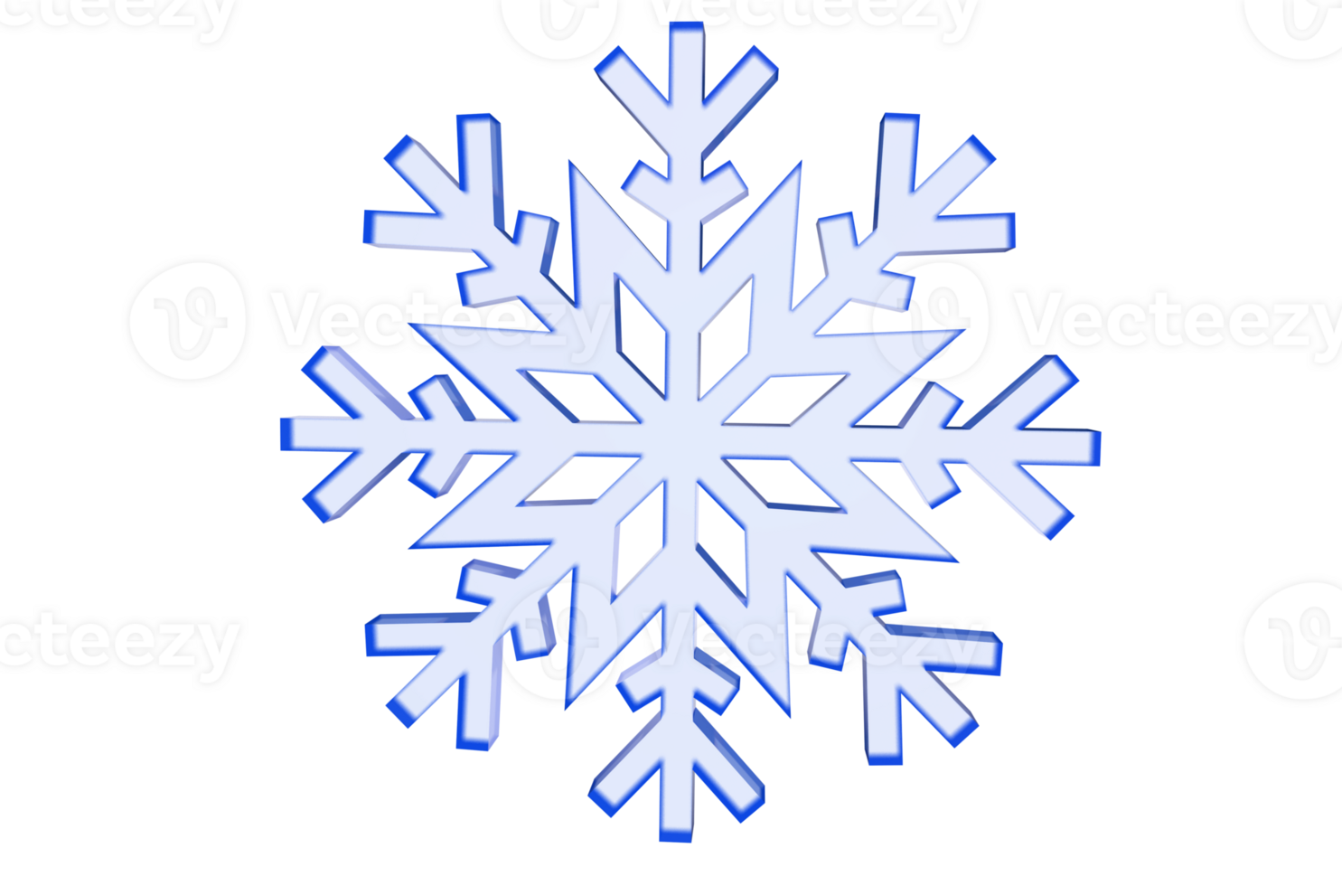Icy Snowflake 3D png