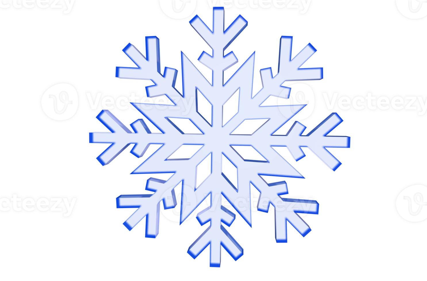 Icy Snowflake 3D png