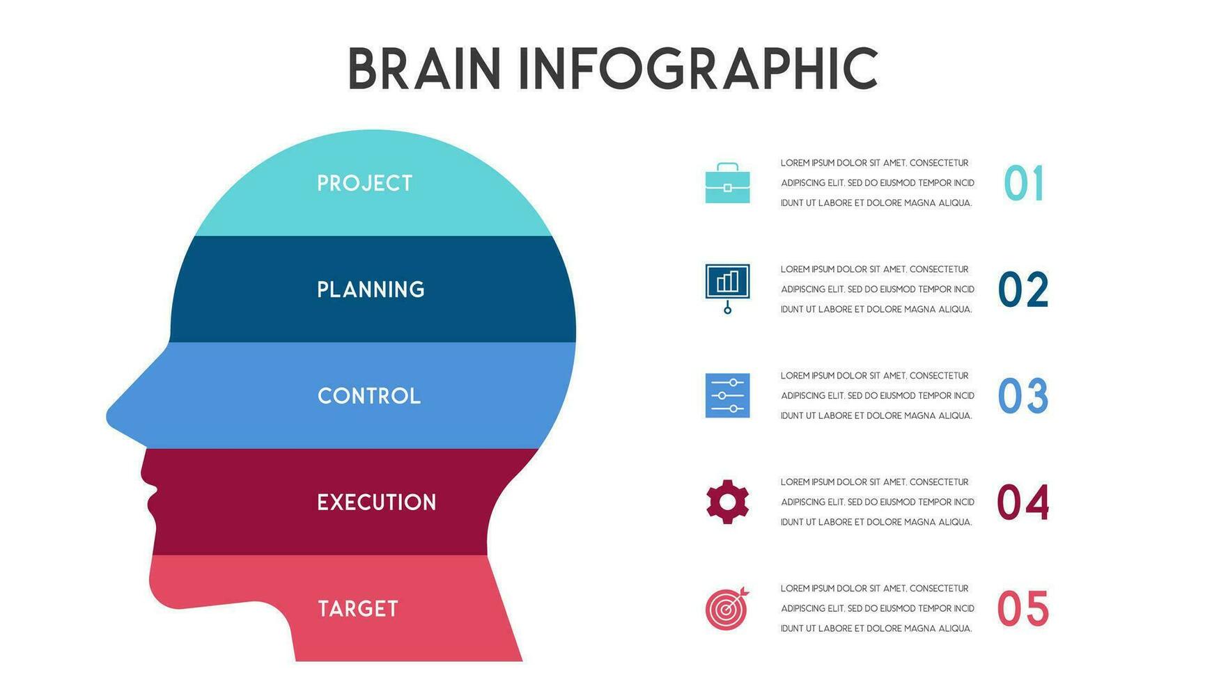 Vector human head and other elements for infographics