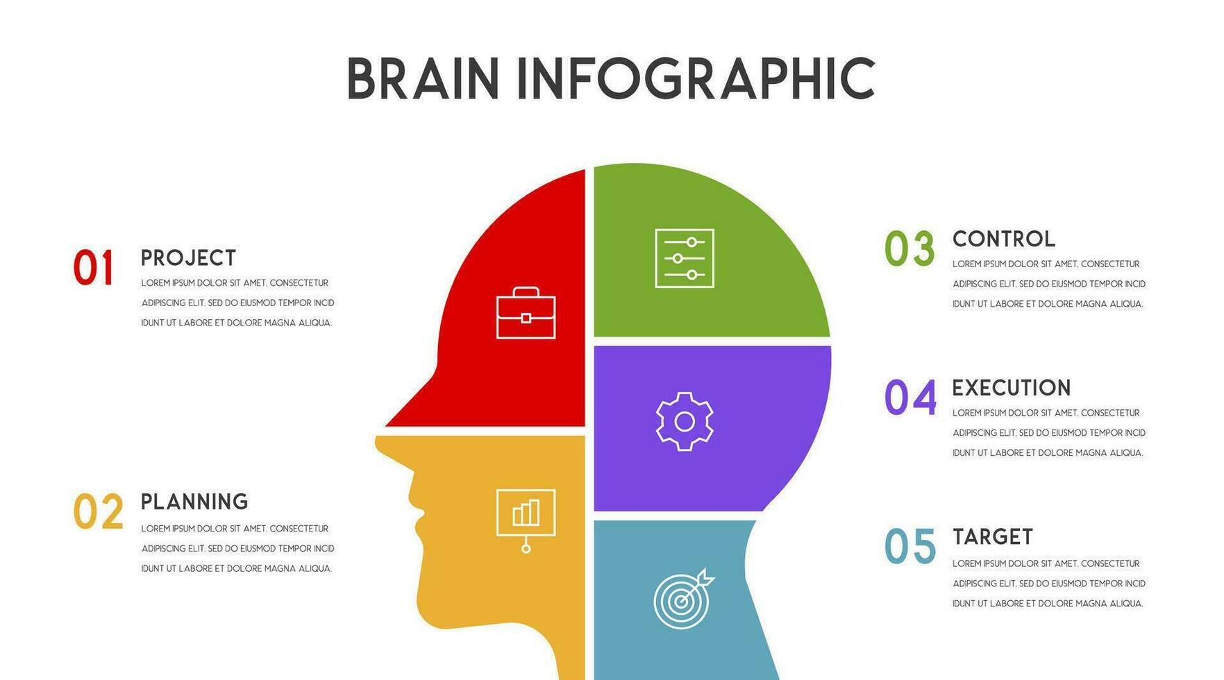 Vector human head and other elements for infographics