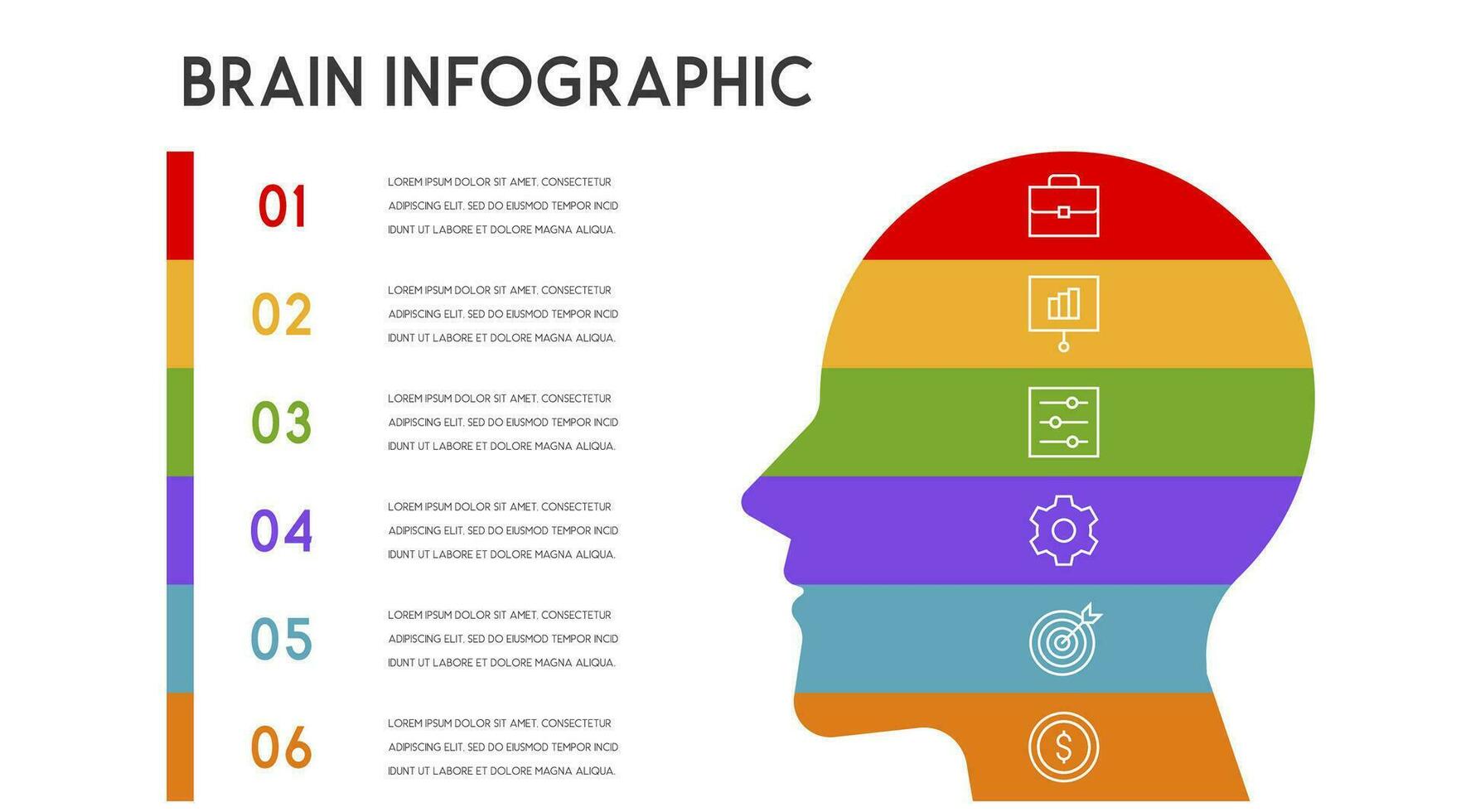 Vector human head and other elements for infographics