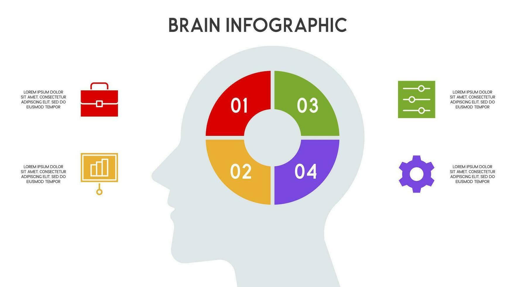 Vector human head and other elements for infographics