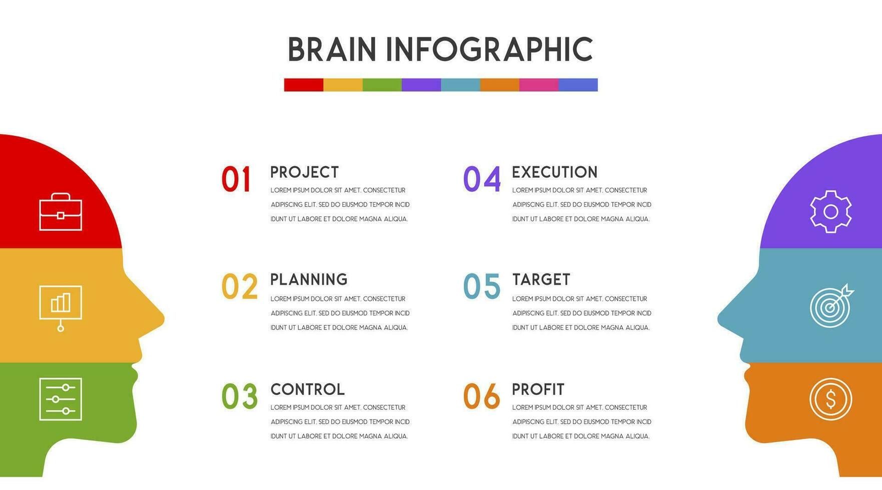 Business concept 6 options or steps vector