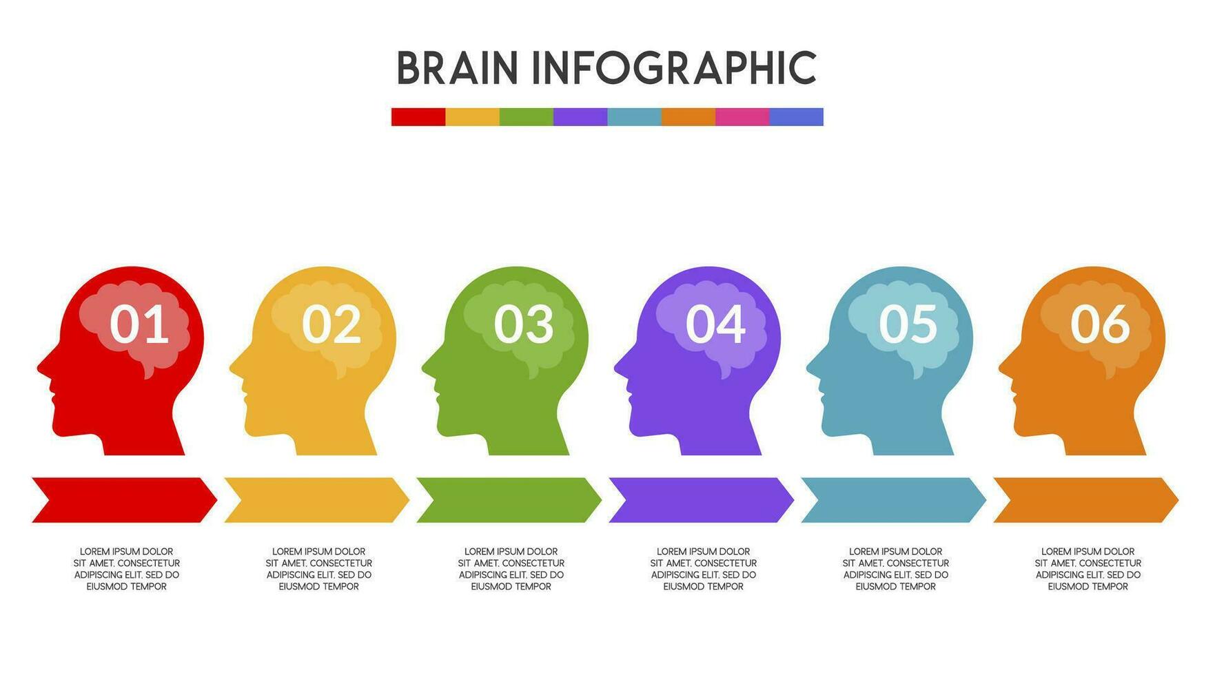 Vector human head and other elements for infographics