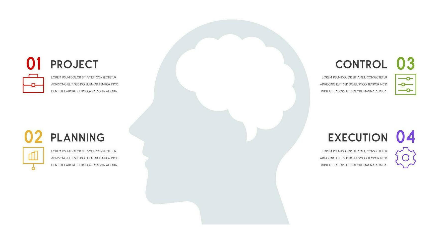 Vector human head and other elements for infographics