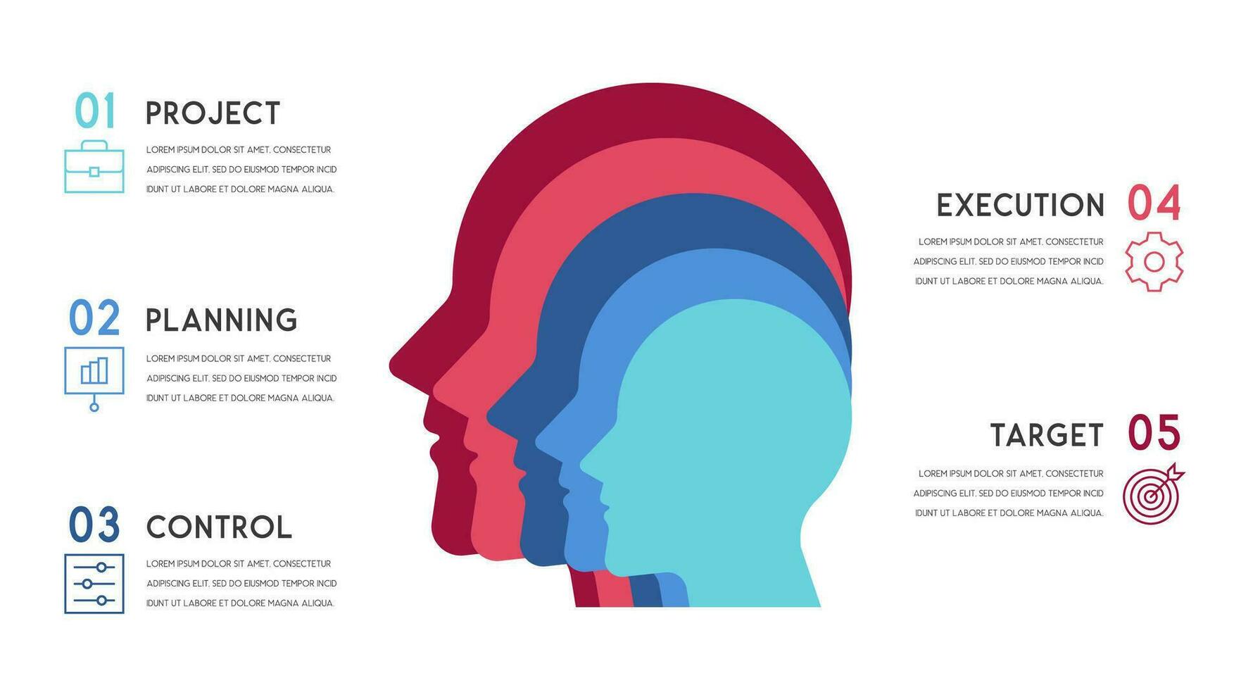 Business concept 5 options or steps vector