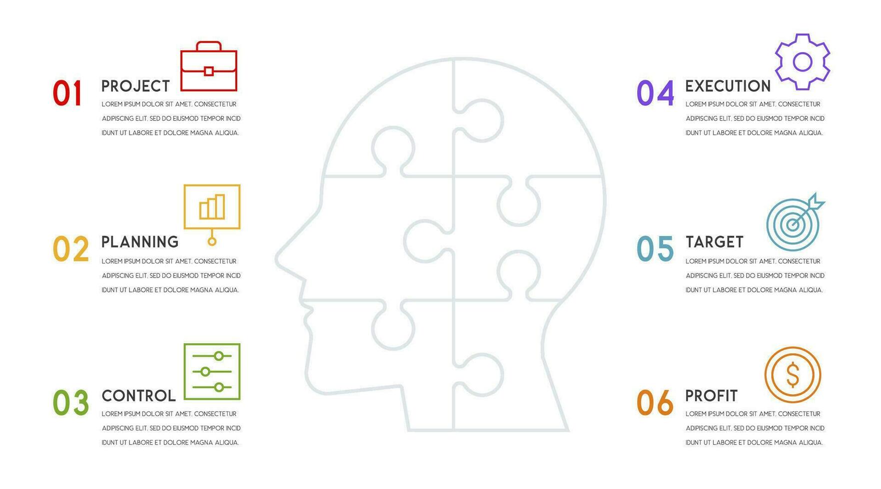 Business concept 6 options or steps vector