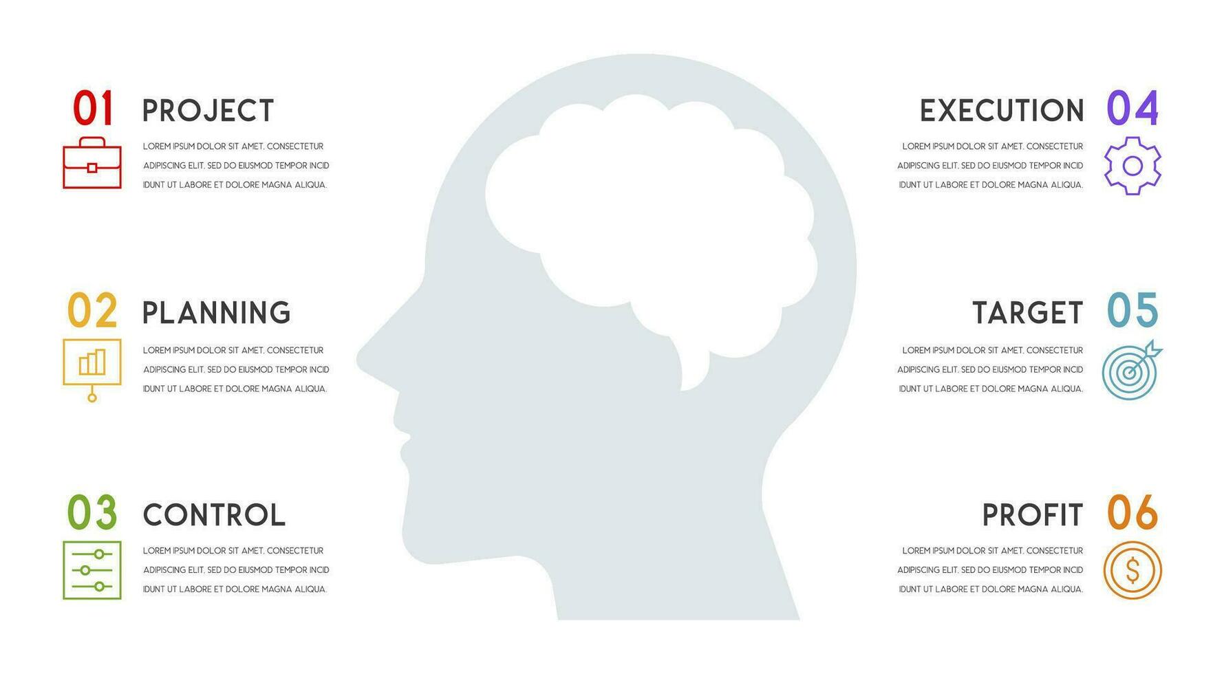 Vector human head and other elements for infographics