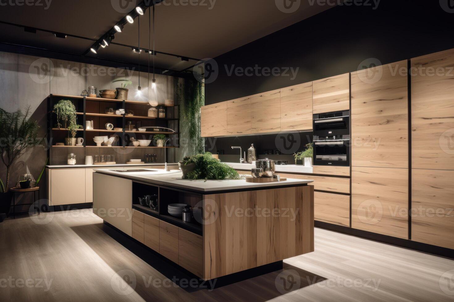 stock photo of a nature and simplistic kitchen in shop open space mode photography