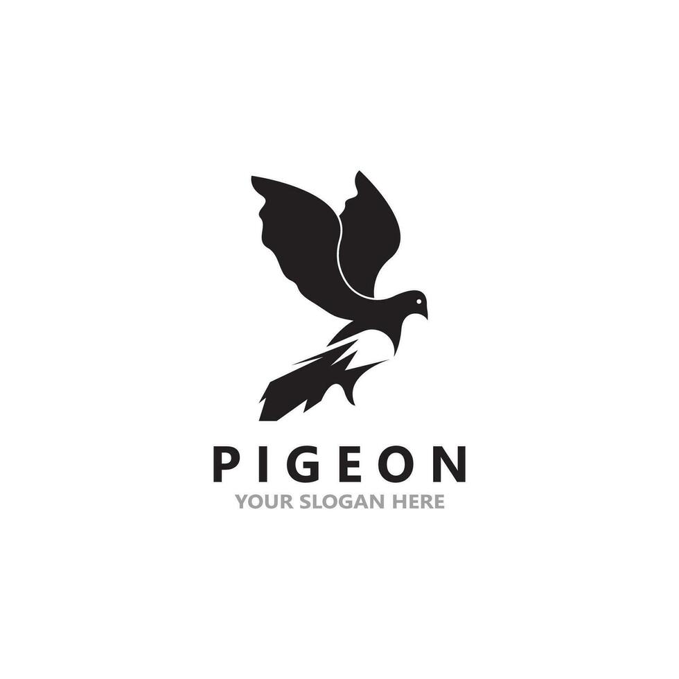 Pigeon bird logo vector icon illustration design template