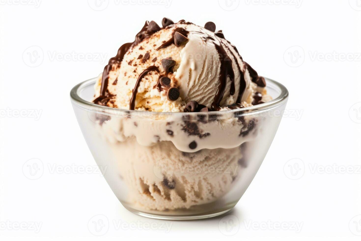 chocolate sundae white isolated background Food Photography AI Generated photo