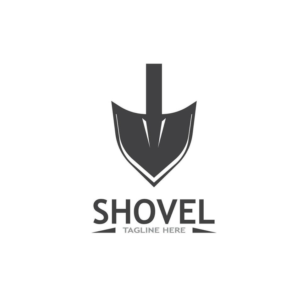 Shovel icon vector logo design template