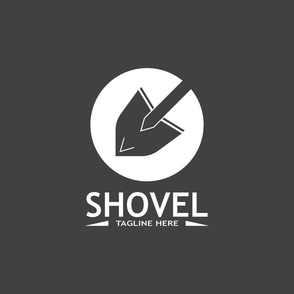 Shovel icon vector logo design template