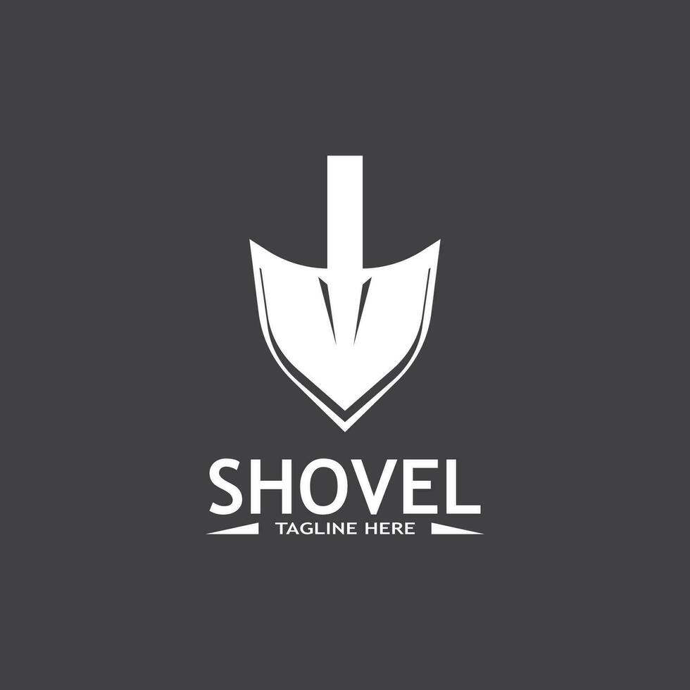 Shovel icon vector logo design template