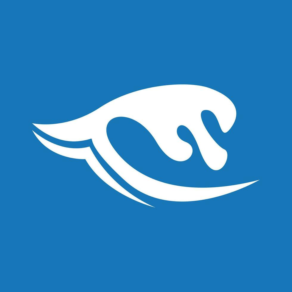 chapoteo agua ola playa logo y símbolo vector