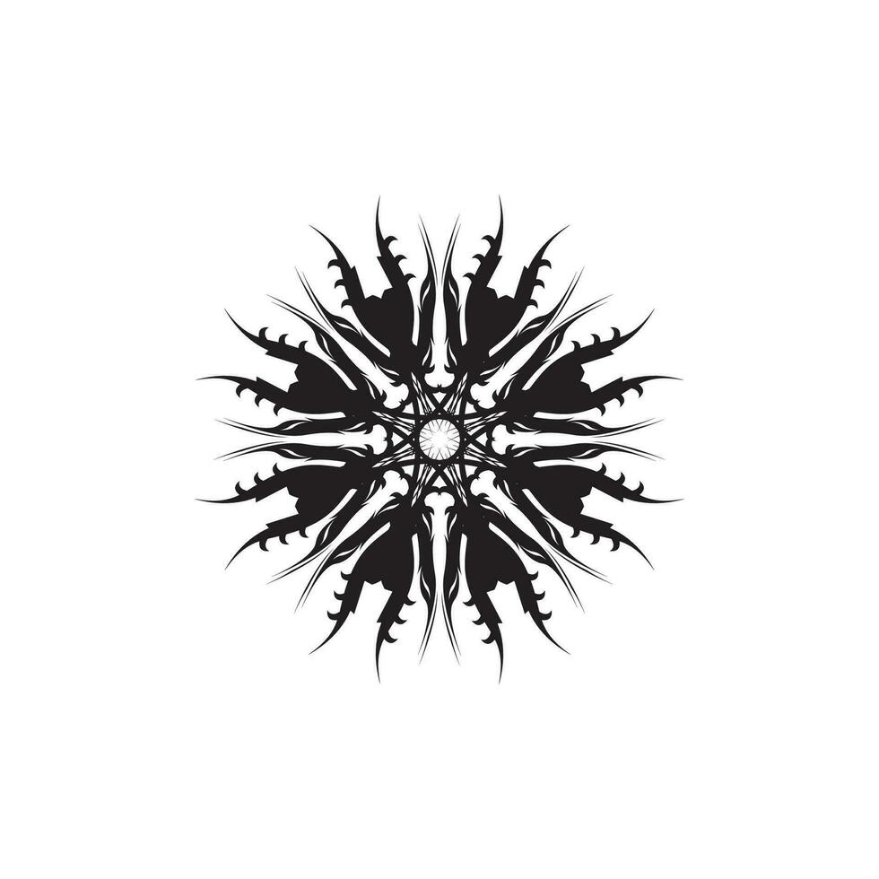 Black Tribal Tattoo Abstract Symbol Template vector