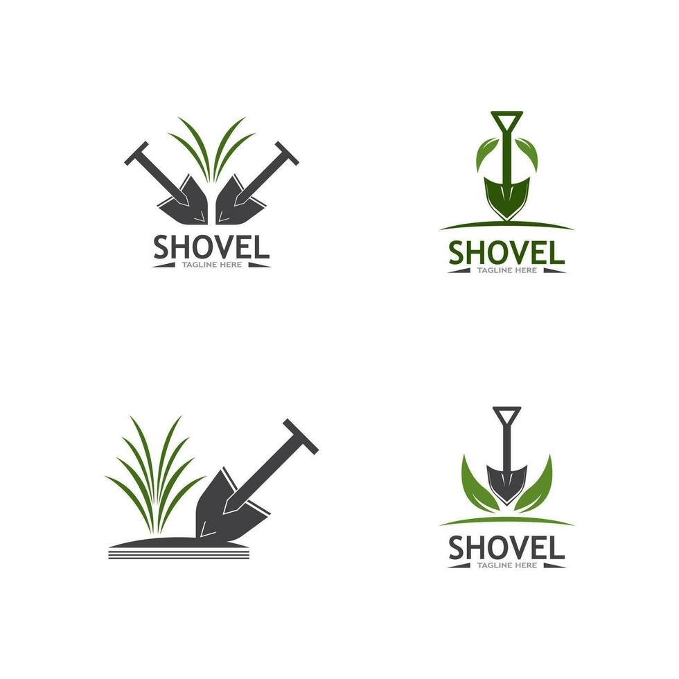 Shovel icon vector logo design template