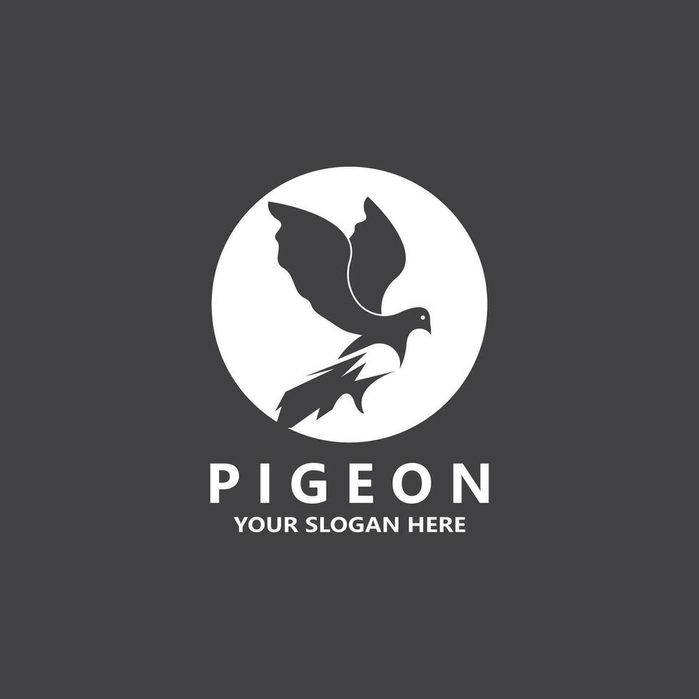 Pigeon bird logo vector icon illustration design template