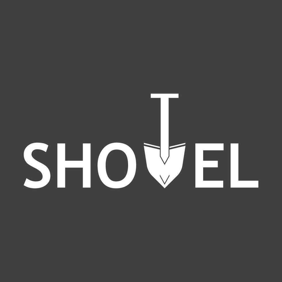 Shovel icon vector logo design template