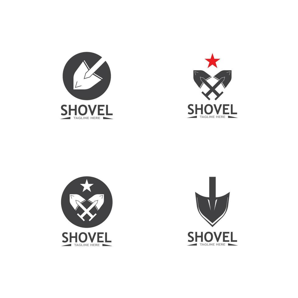 Shovel icon vector logo design template