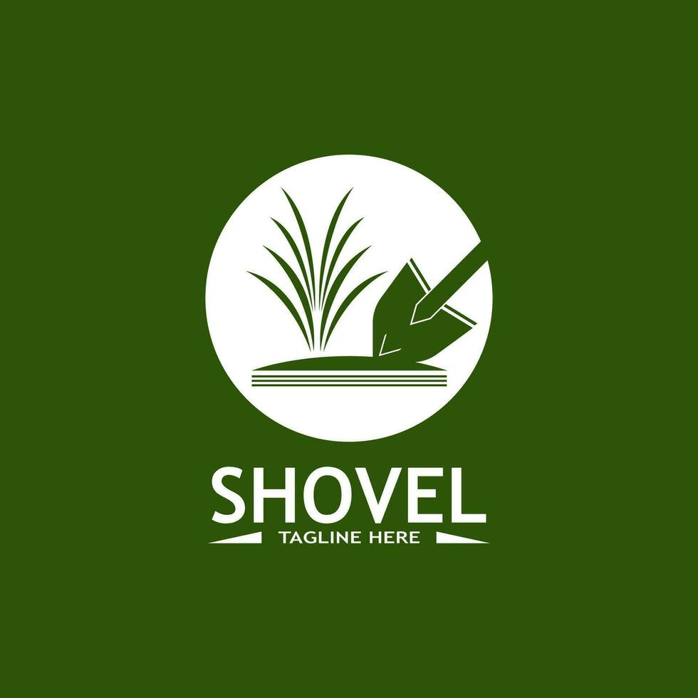 Shovel icon vector logo design template