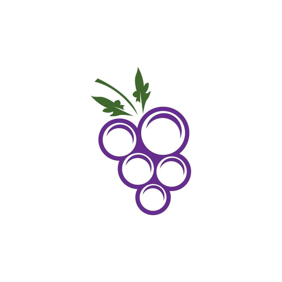 moderno Fruta uva logo modelo vector