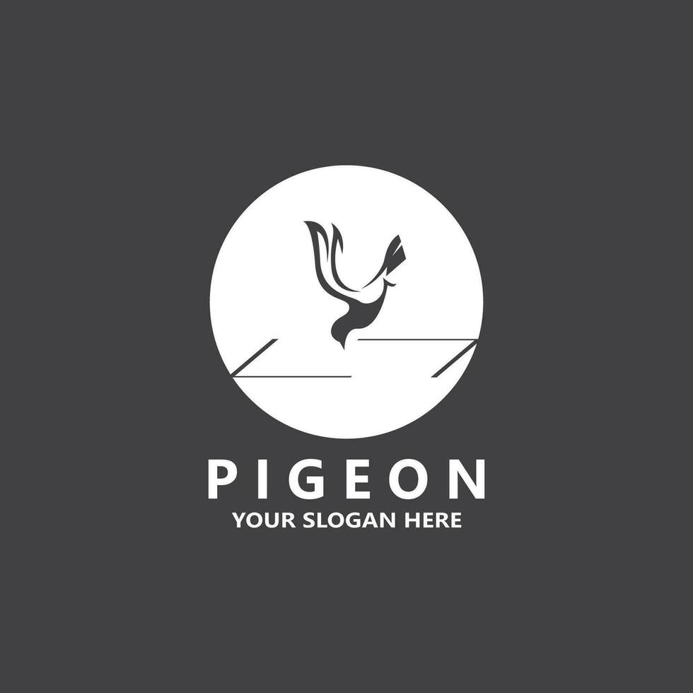 Pigeon bird logo vector icon illustration design template