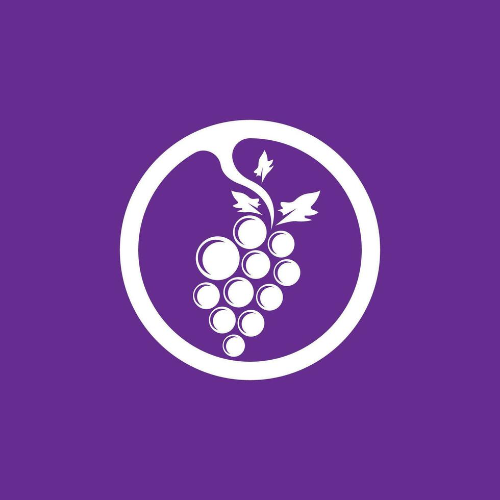 Modern Fruit Grape Logo Template vector