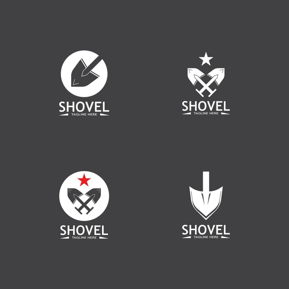 Shovel icon vector logo design template