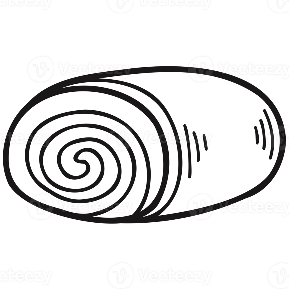 isolate black and white bakery cream roll png