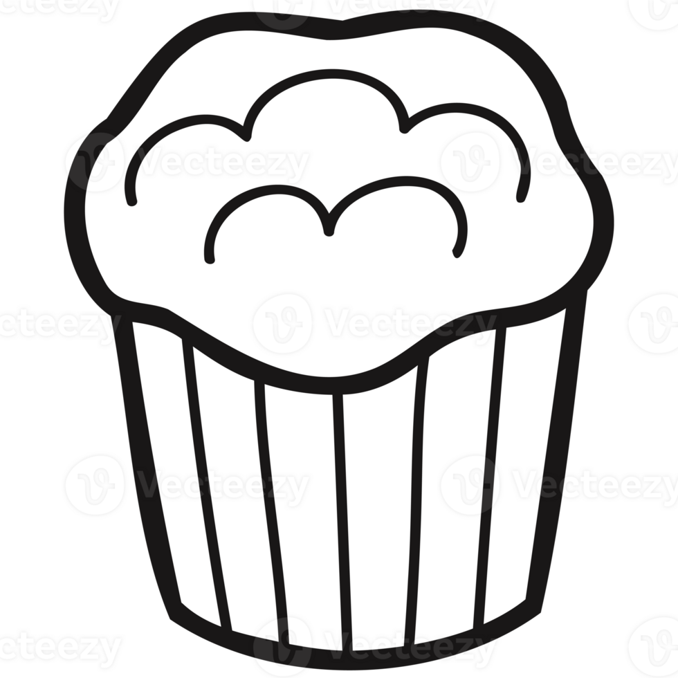 isolate black and white bakery cupcake png