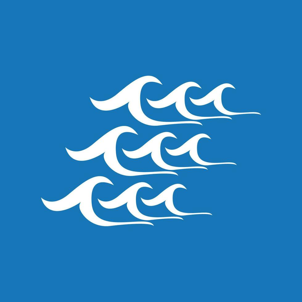 chapoteo agua ola playa logo y símbolo vector