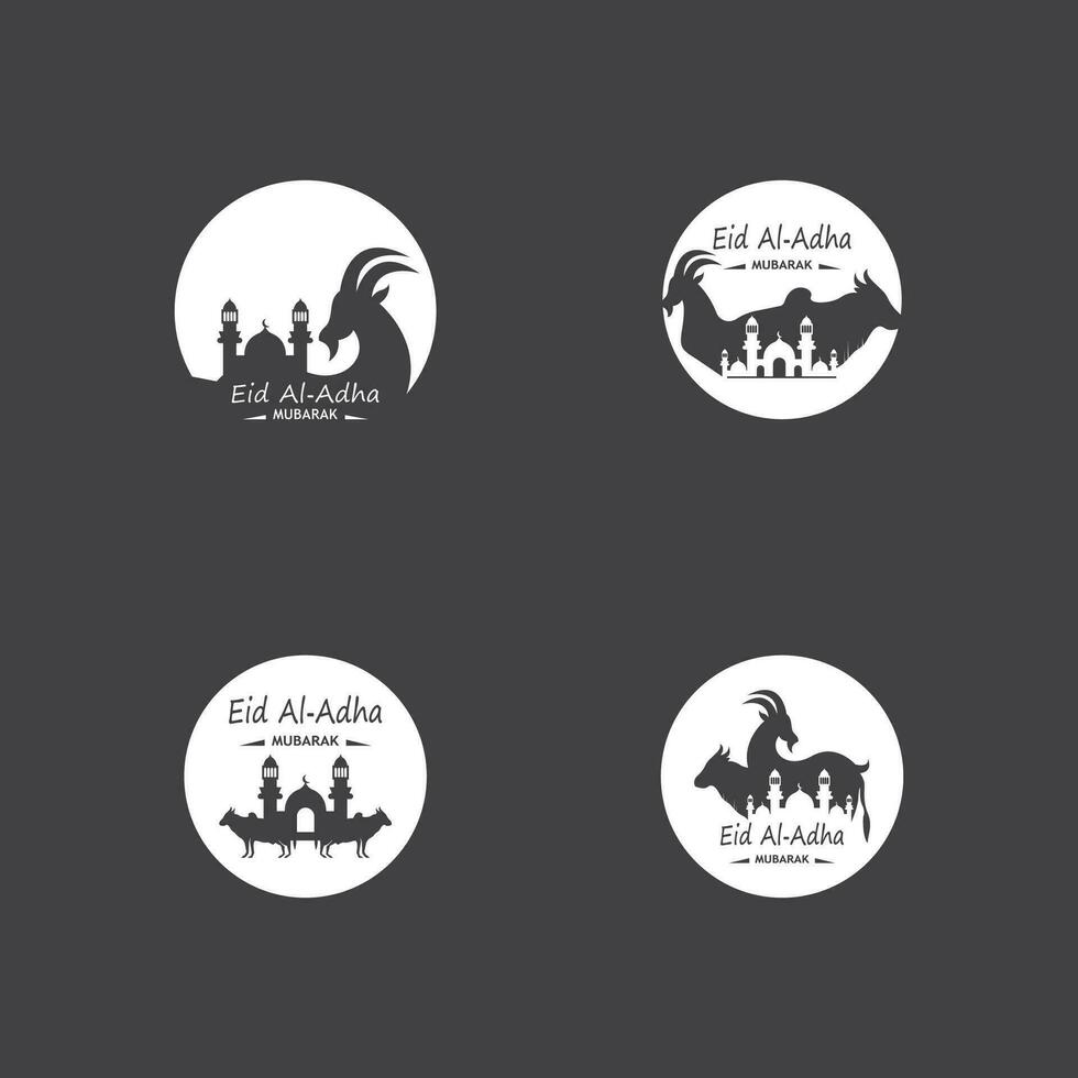 Eid Al Adha Mubarak Logo Vector Illustration